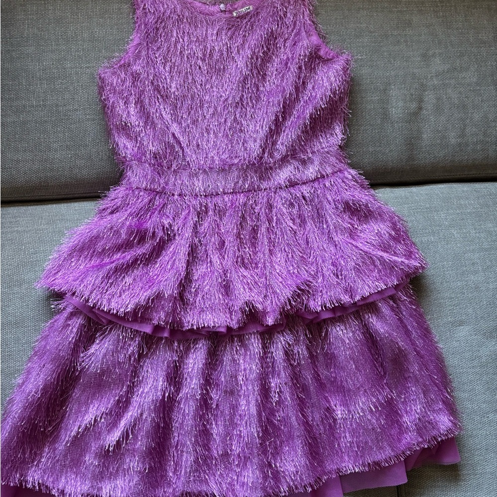 Purple Textured Sleeveless Dress